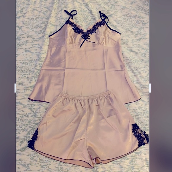 Deep Blush/Gold silky pant set - Picture 1 of 7